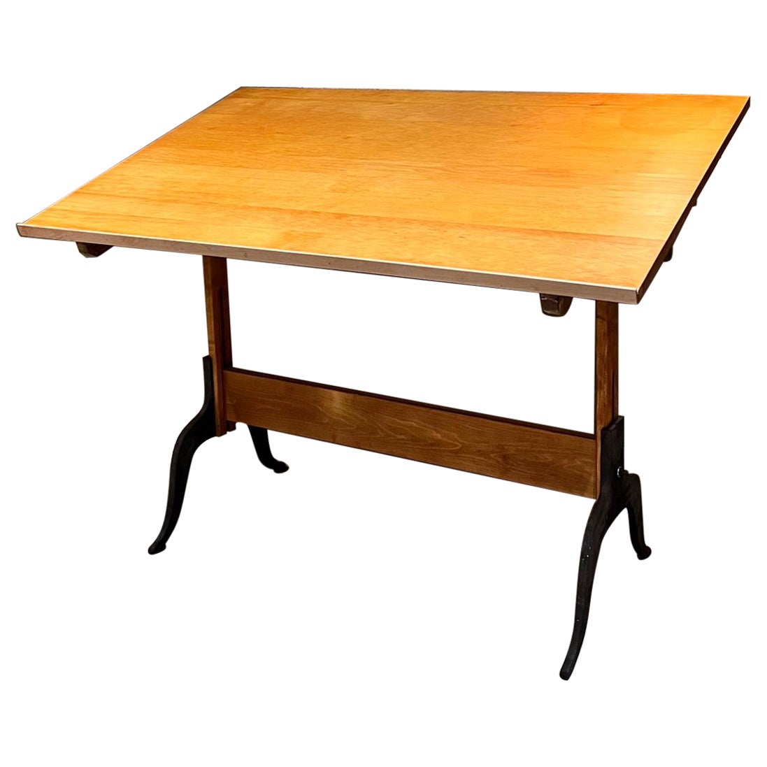 1940s Antique A. Lietz Co Large Maple Drafting Table San Francisco, CA For Sale