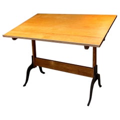 1940s Antique A. Lietz Co Large Maple Drafting Table San Francisco, CA