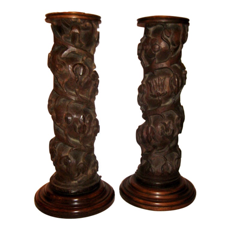 Pair of Twisting Column Table Lamps For Sale