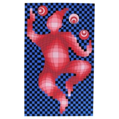 Serigrafia originale di Victor Vasarely, circa 1970, "Giocoliere".