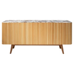 L.A. Studio Contemporary Modern Linden and Lemongrass Wood Sideboard