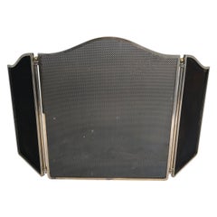 Silvered and Grilling Fire Place Screen, French, Circa 1970
