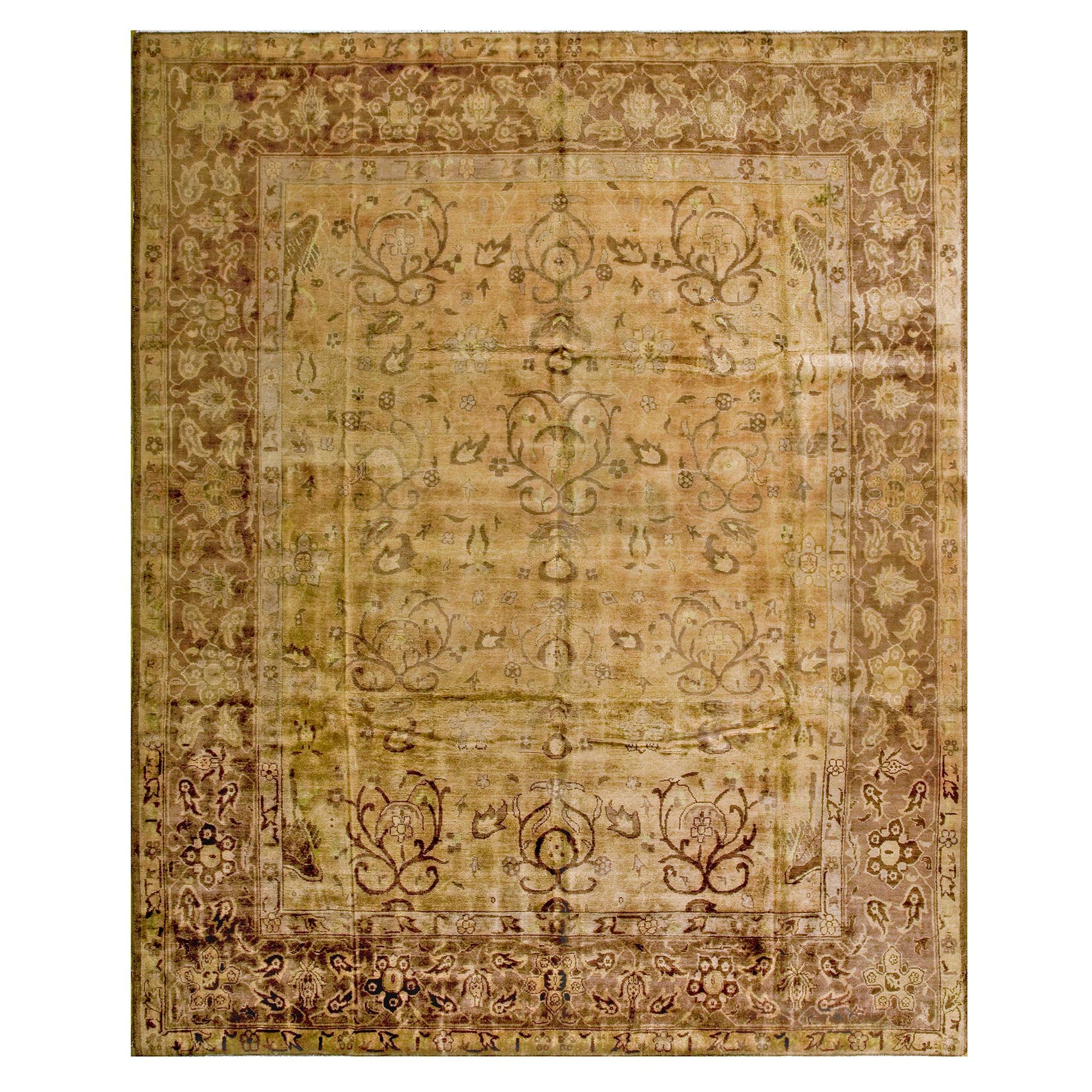 Antique Indian Rug 9' 3" x 11' 7" For Sale
