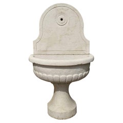 1990s Hand Carved Italian Marble Wall Fountain