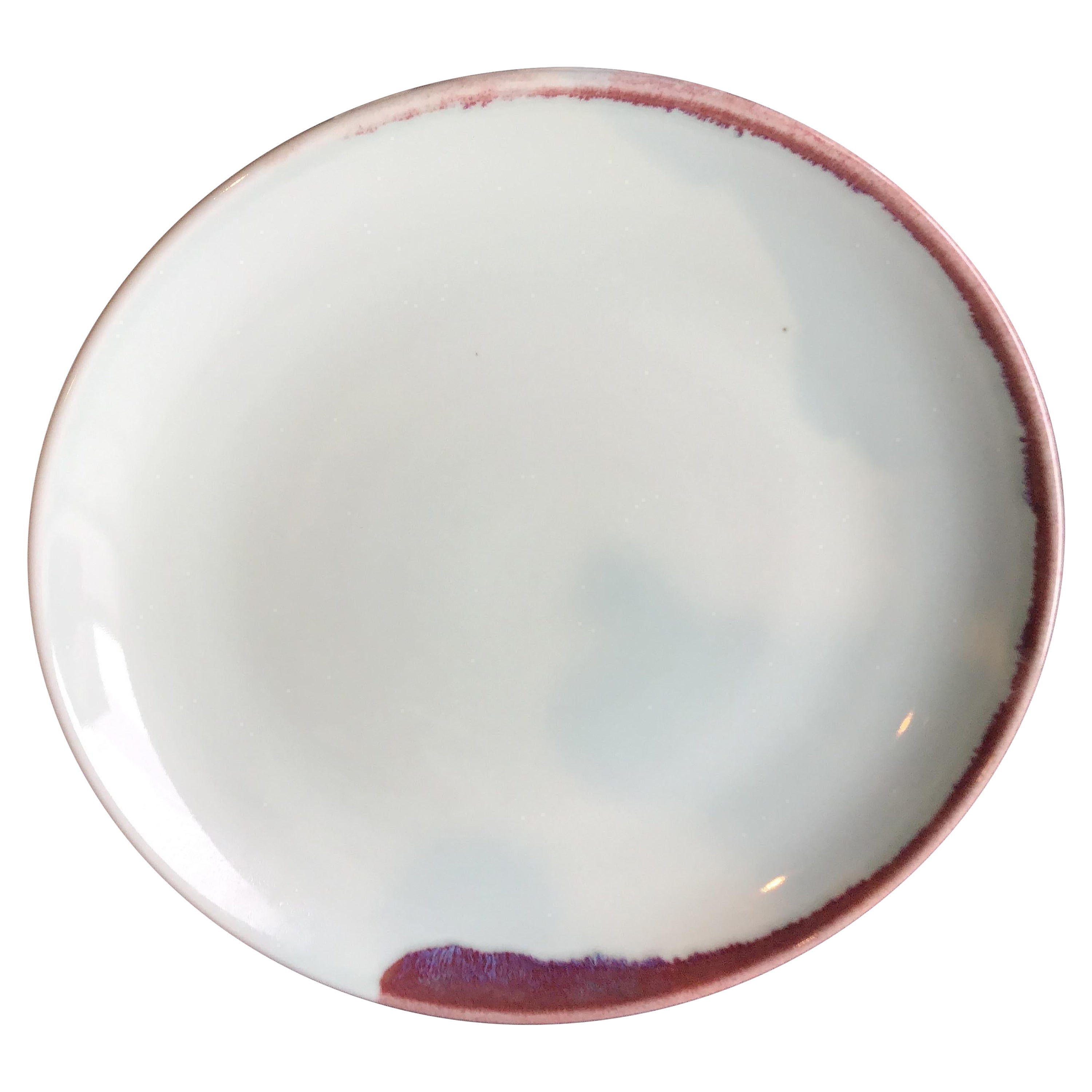 Large Spin Ceramics Dish with Red Accents For Sale