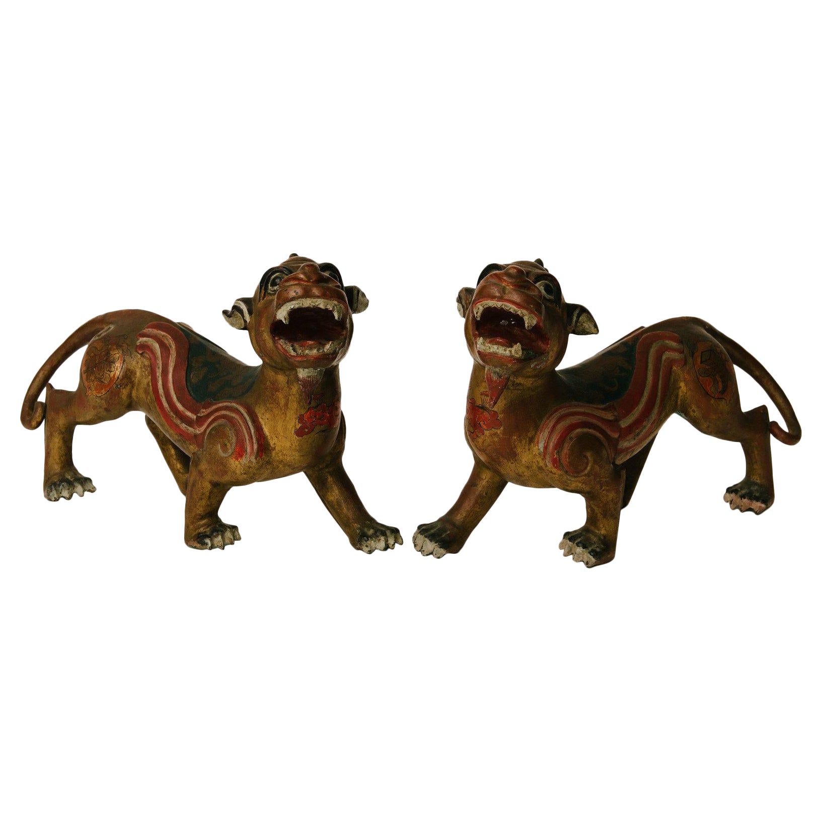 Paar chinesische Bronze Pi Xiu