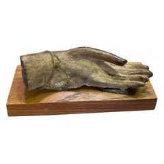 Bronze Siamese Asian Buddha Antiquity Hand Sculpture Fragment, 15th-16th Century