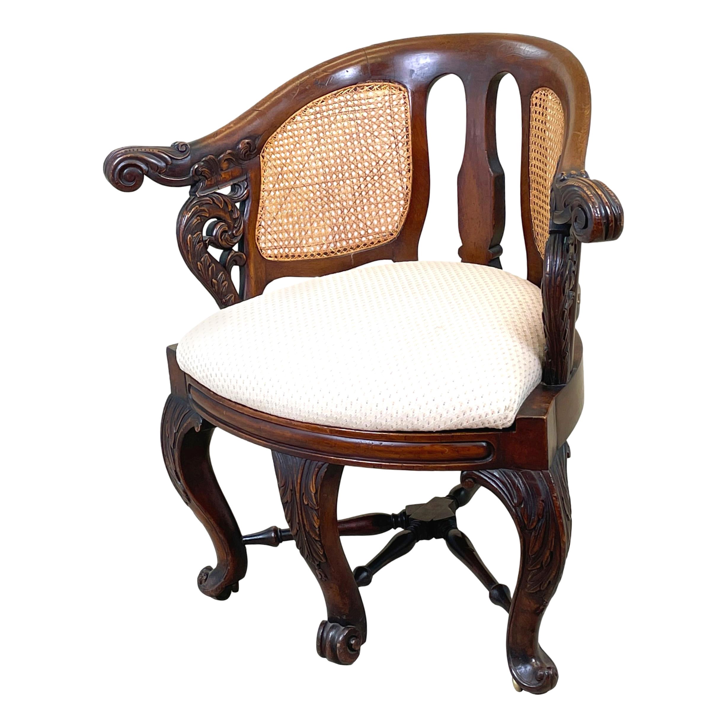 Silla de escritorio Bürgermeister de caoba del siglo XIX