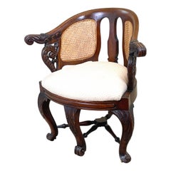 Silla de escritorio Bürgermeister de caoba del siglo XIX