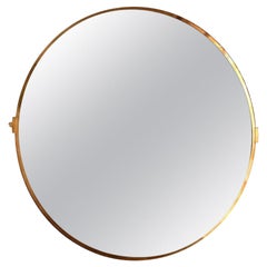 Large Custom Round Brass Mirror by Adesso Imports