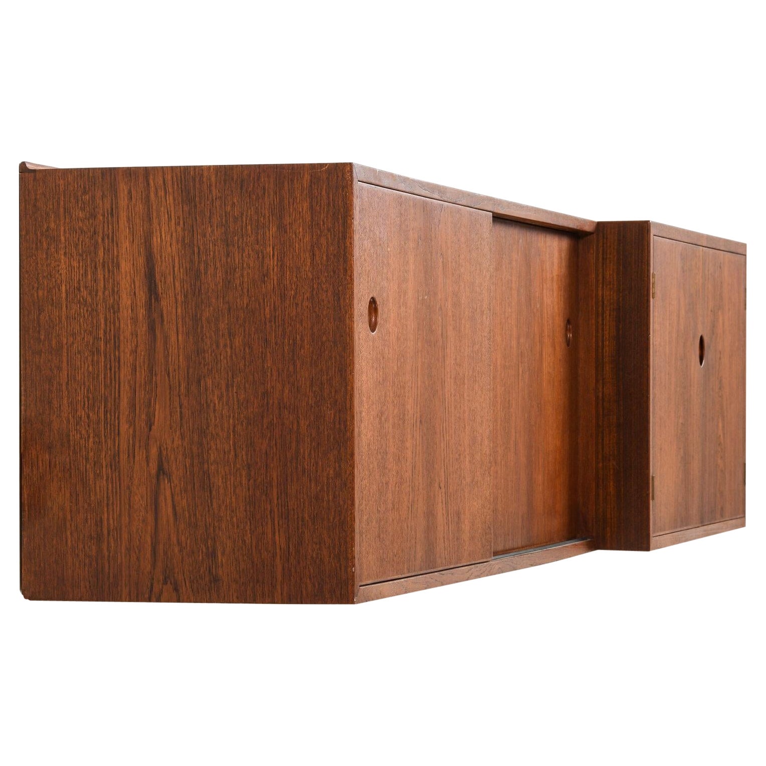 Hans Wegner Wall Mounted Sideboards Produced by Cabinetmaker Johannes Hansen For Sale