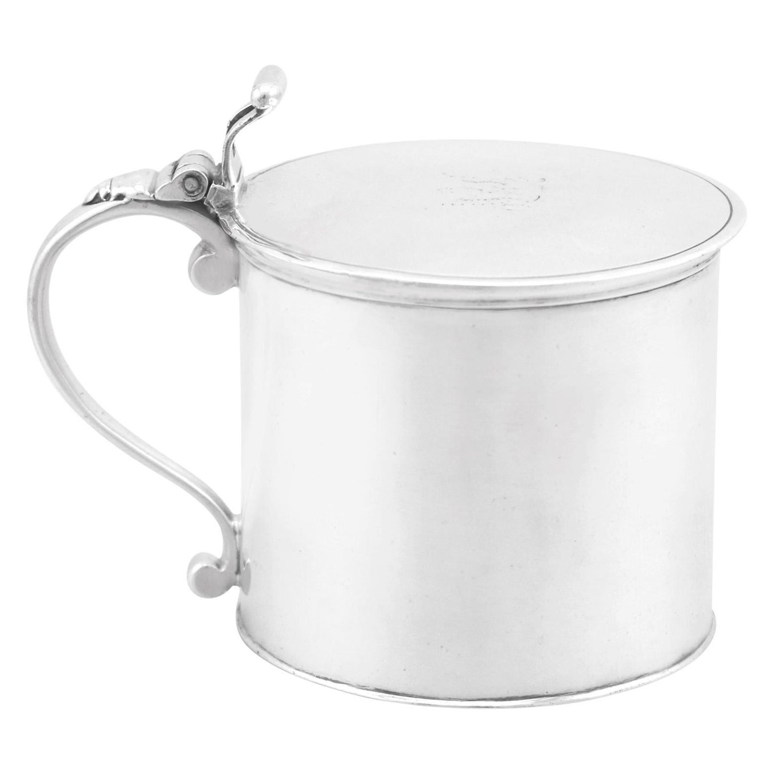 18th Century George III Sterling Silver Drum Mustard Pot