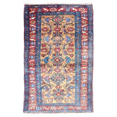 Vintage Persian Hamadan Rug with Colorful Geometric All-Over Design in Yellow