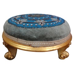 Continental Louis XV Style Beaded Giltwood Footstool