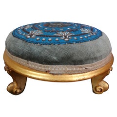 Continental Louis XV Style Beaded Giltwood Footstool
