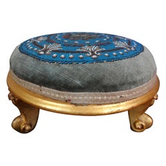 Continental Louis XV Style Beaded Giltwood Footstool