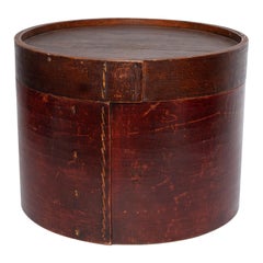 Chinese Antique Cylindrical Bamboo Box as Little Table