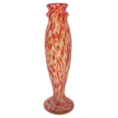 Liberty Style Red / Orange Glass Vase by Legras, France