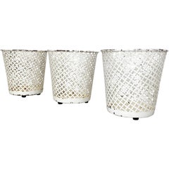 Vintage Set of Three Flower Pot Plant Stands Vases by Mathieu Mategot Attr., France 1950