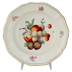 18th Century Frankenthal Porcelain Bowl with Hand Painted Fruit & Nut Decor