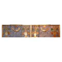Pair of 19th Century Italian Painted and Parcel Gilt Architectural Panels