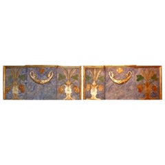 Pair of 19th Century Italian Painted and Parcel Gilt Architectural Panels