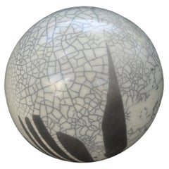 Large Black and White Abstract Sphere Sculpture Attributed to Yuri Zatarain