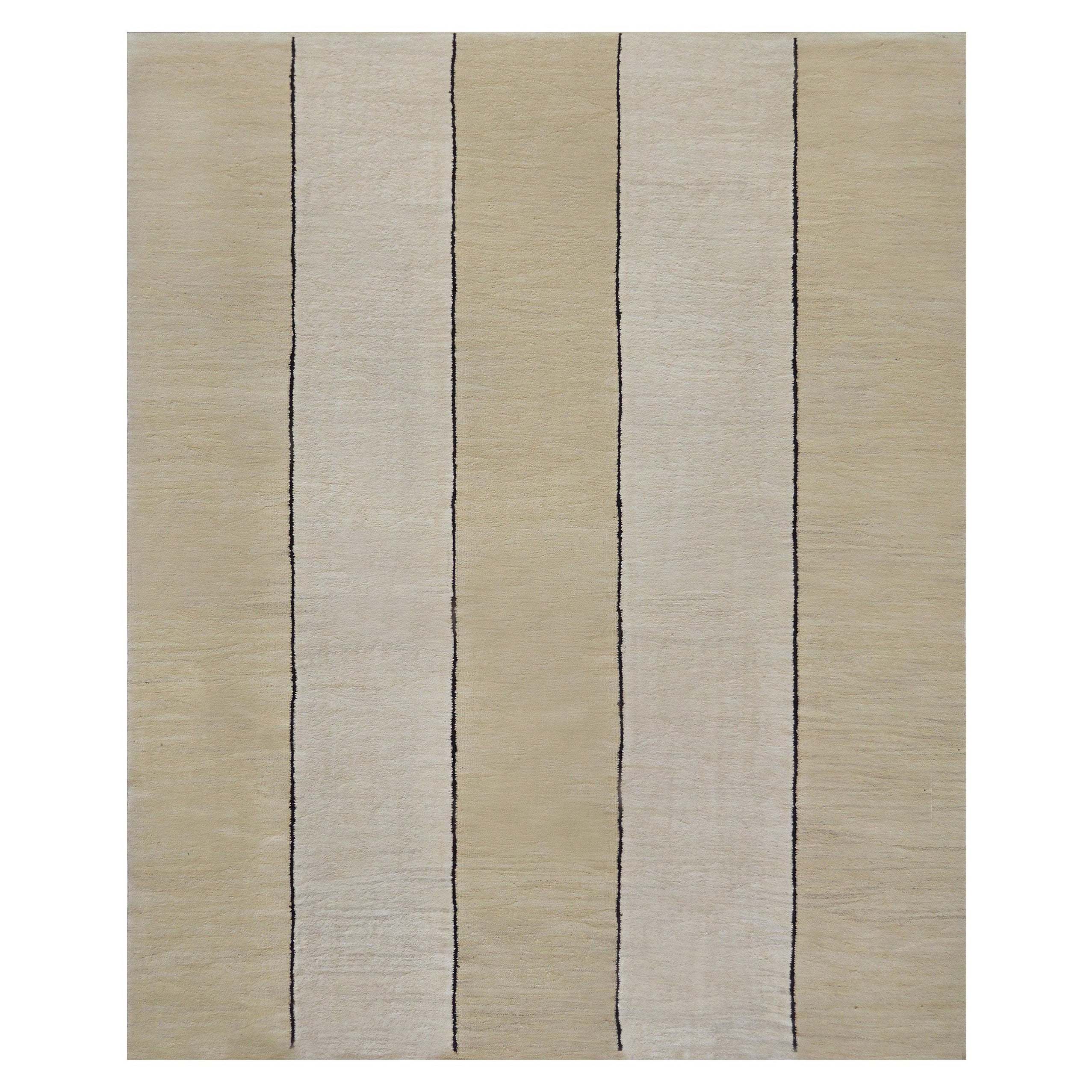 Contemporary Handwoven Wool Vertical Striped Flatweave Rug