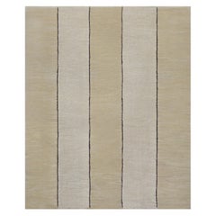 Contemporary Handwoven Wool Vertical Striped Flatweave Rug