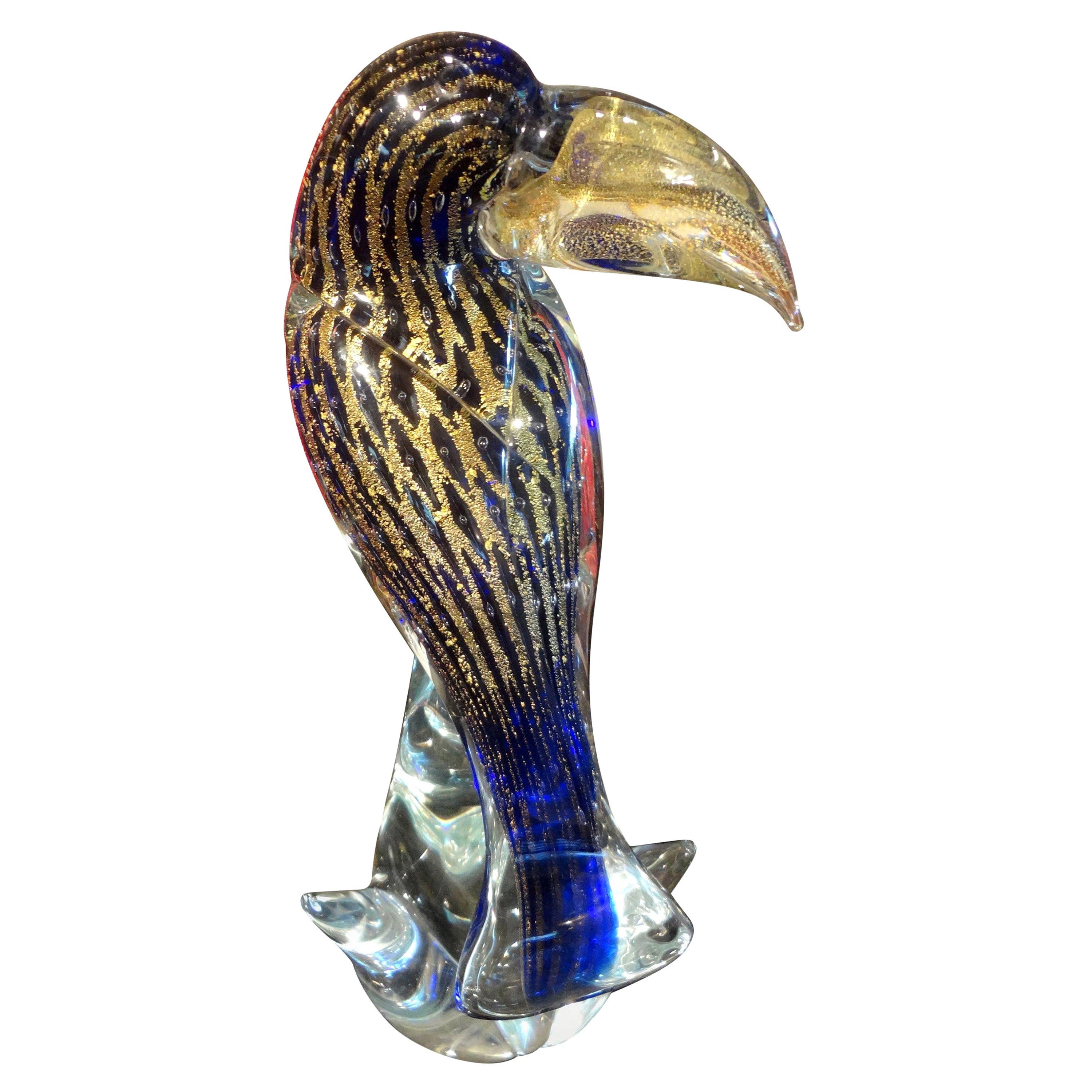 Vintage Murano Glass Figure of a Toucan For Sale