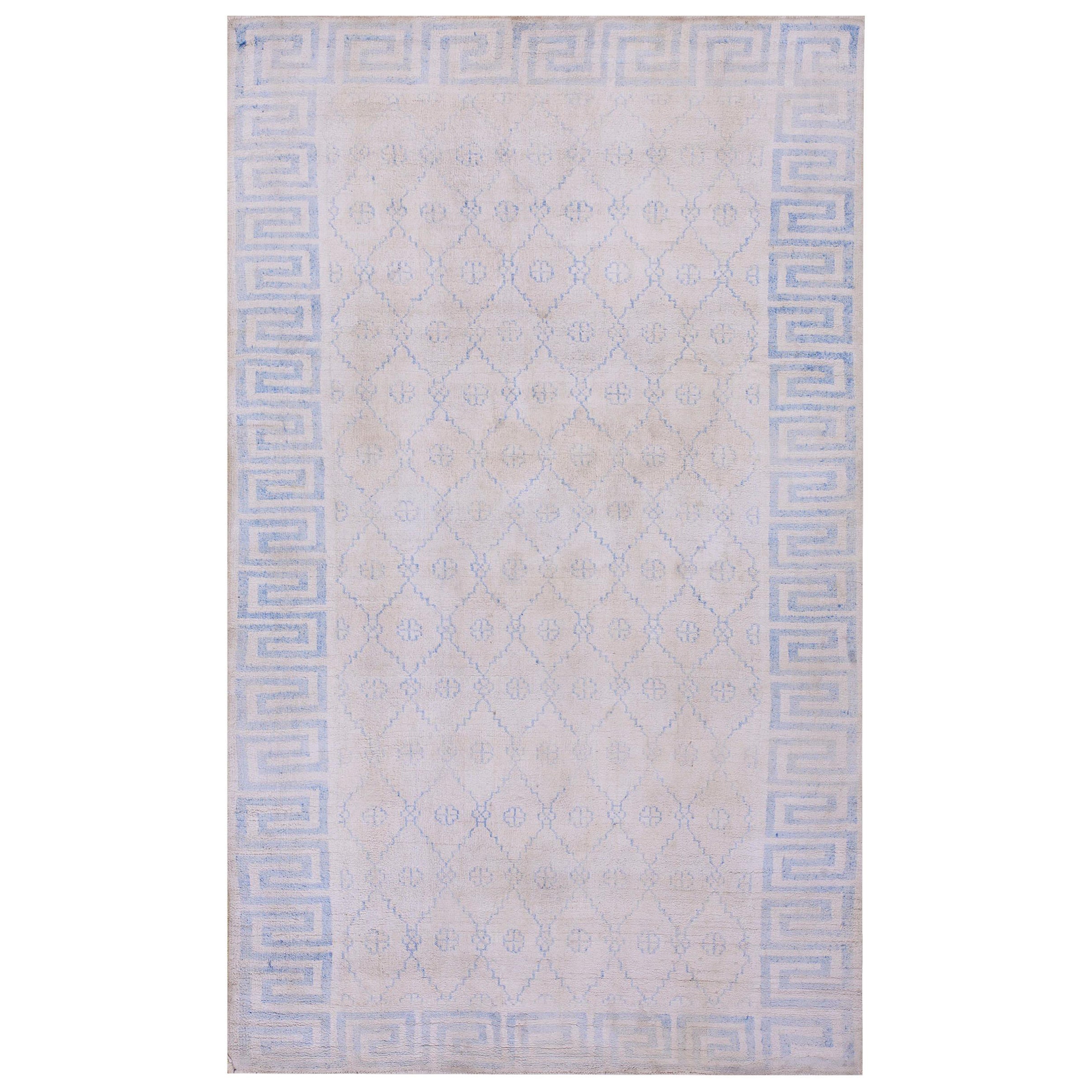 Tapis indien Agra en coton du début du 20e siècle (4'' x 6''6 - 122 x 198)
