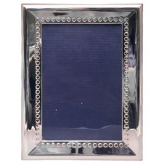 Del Conte Sterling Silver Picture Frame with Polka Dot Pattern