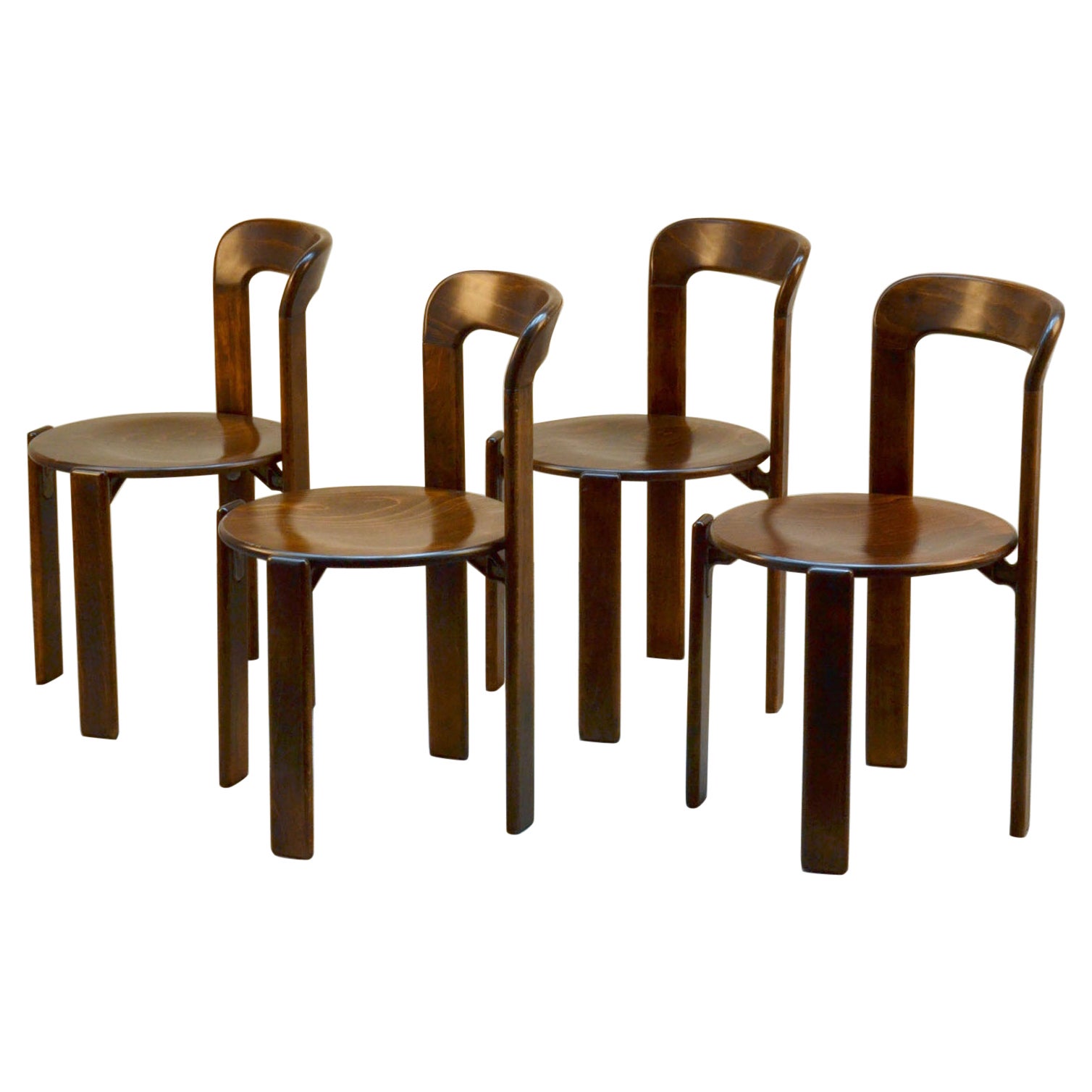 Set of Four Bauhaus Dining Chairs by Bruno Rey