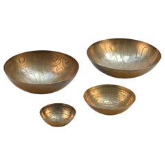 Vintage Etched Bronze Bowls by Michael Harjes Metallkunst