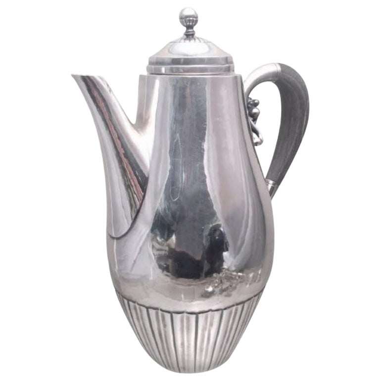 Georg Jensen by Rohde Sterling Silver Coffee/ Tea Pot in Cosmos Pattern 45A For Sale