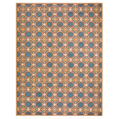  Contemporary Handwoven Needlepoint Flat Weave Carpet ( 9' x 12' - 275 x 365 cm 