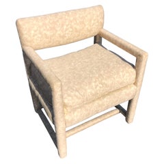 Milo Baughman Upholstered Parsons Arm Chair