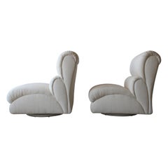 Oversized Pair of Post Modern Rocking Swivel Chairs