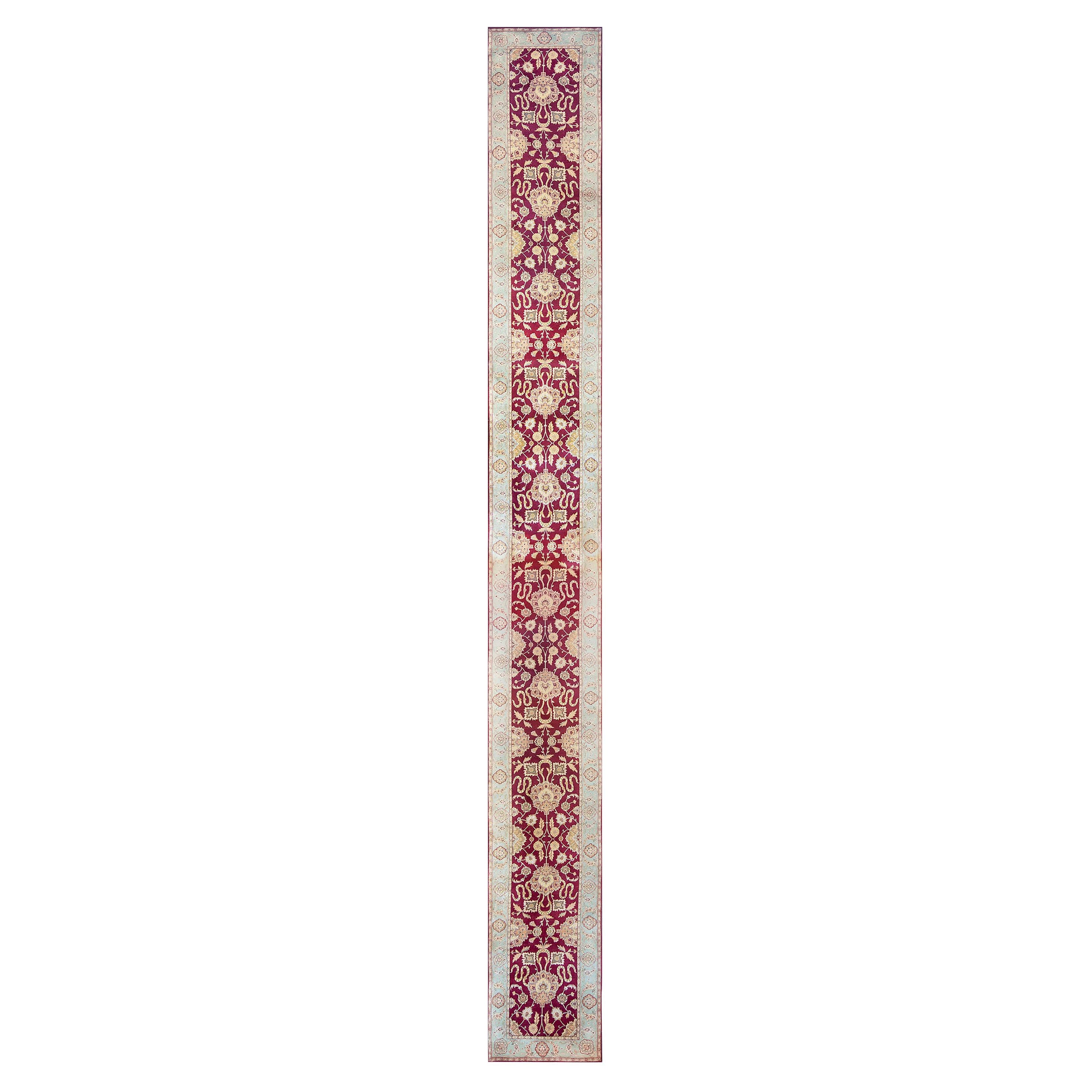 Contemporary Handwoven Revival Agra-Inspired Runner For Sale