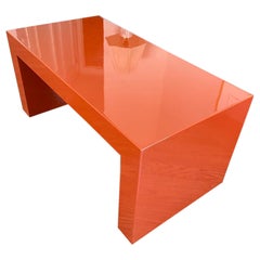 Mid-Century Modern Rectangle Orange Laminated Coffee Table