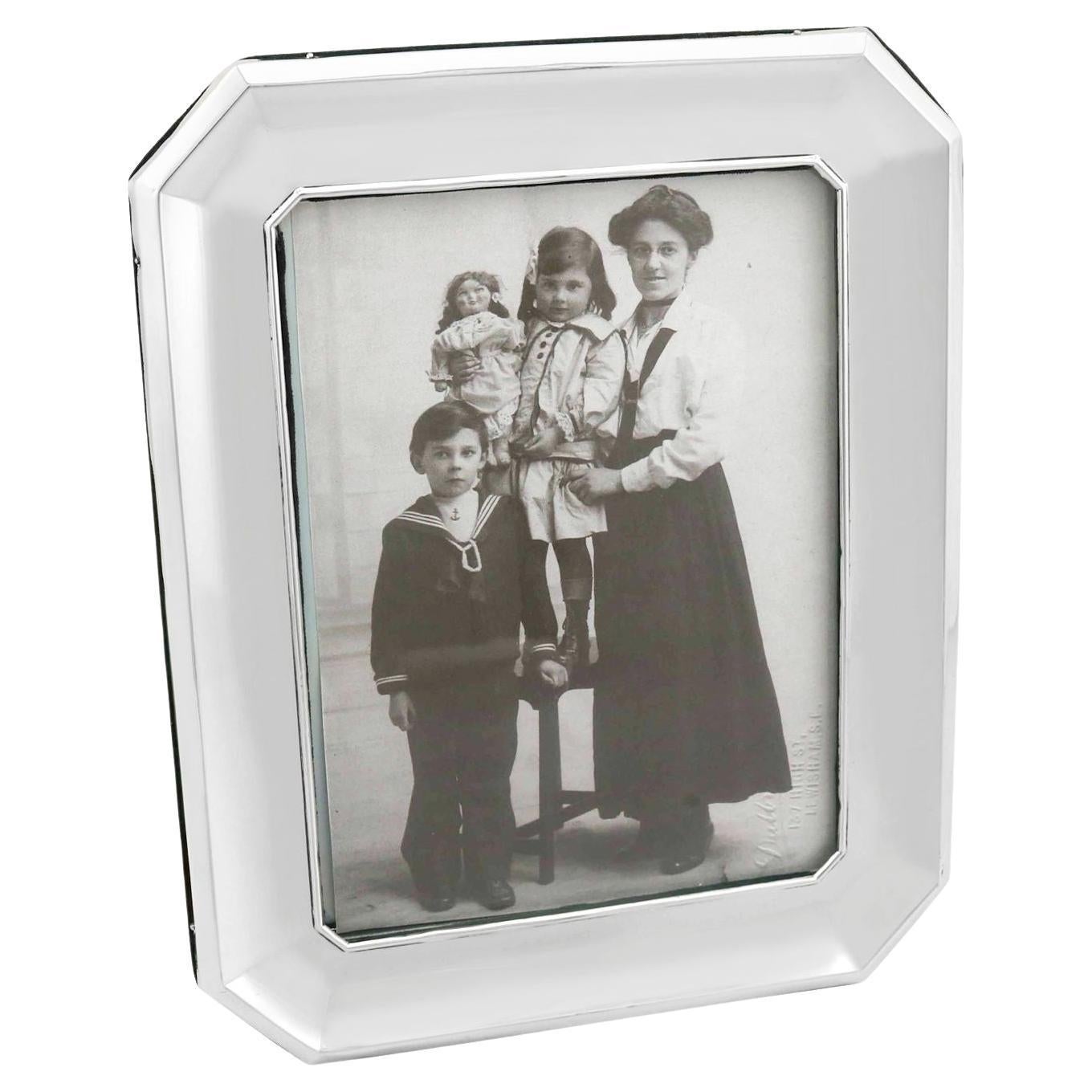 1910s English Sterling Silver Photograph Frame For Sale