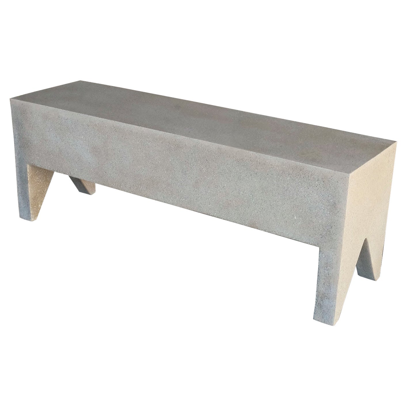 Cast Resin 'Farm' Bench, Aged Stone Finish by Zachary A. Design For Sale