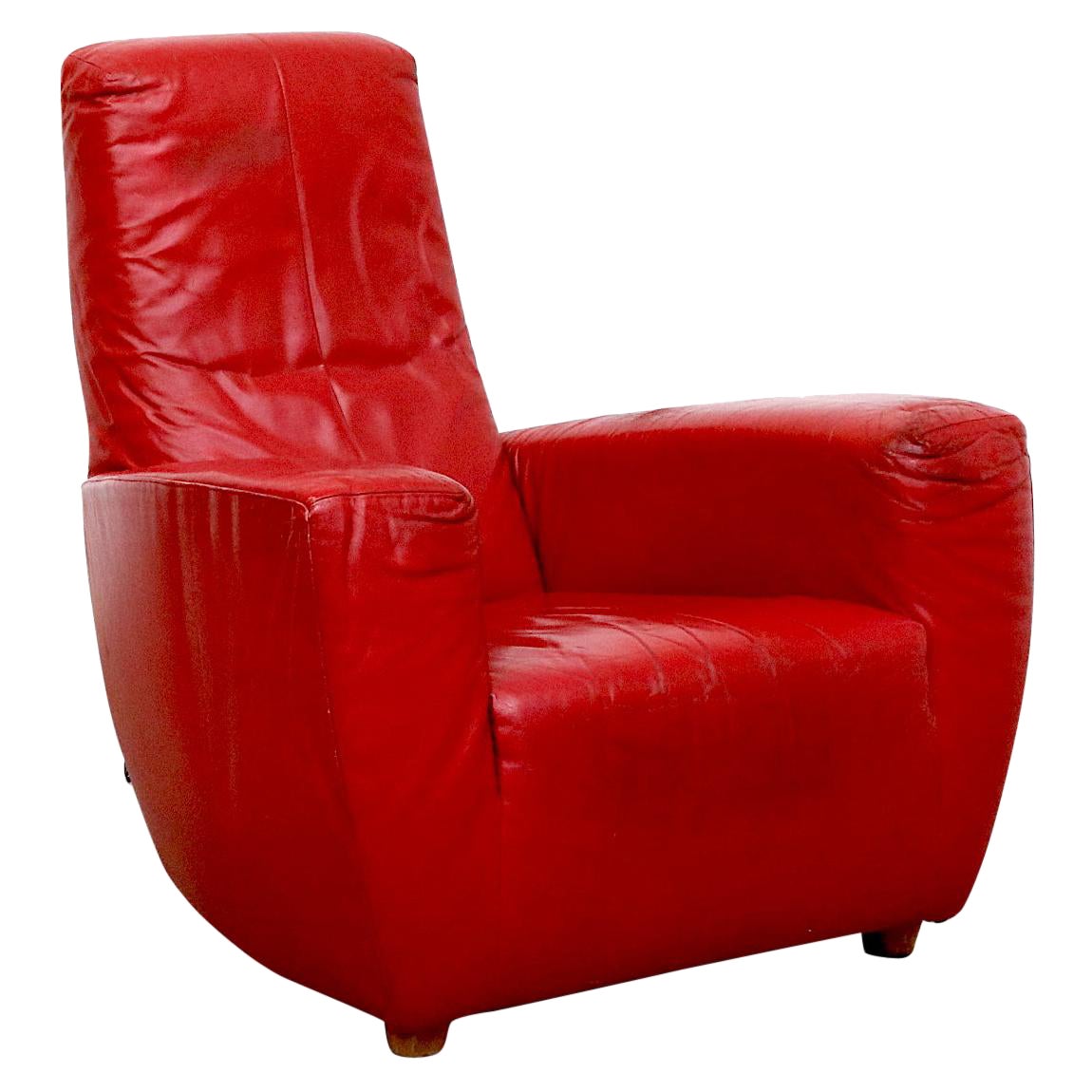 Gerard van den Berg Loungesessel 'Longa' aus rotem Leder, 1995
