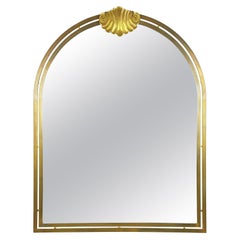 Vintage Italian Large Brass & Mirrored Glass 1970s Wall Mirror