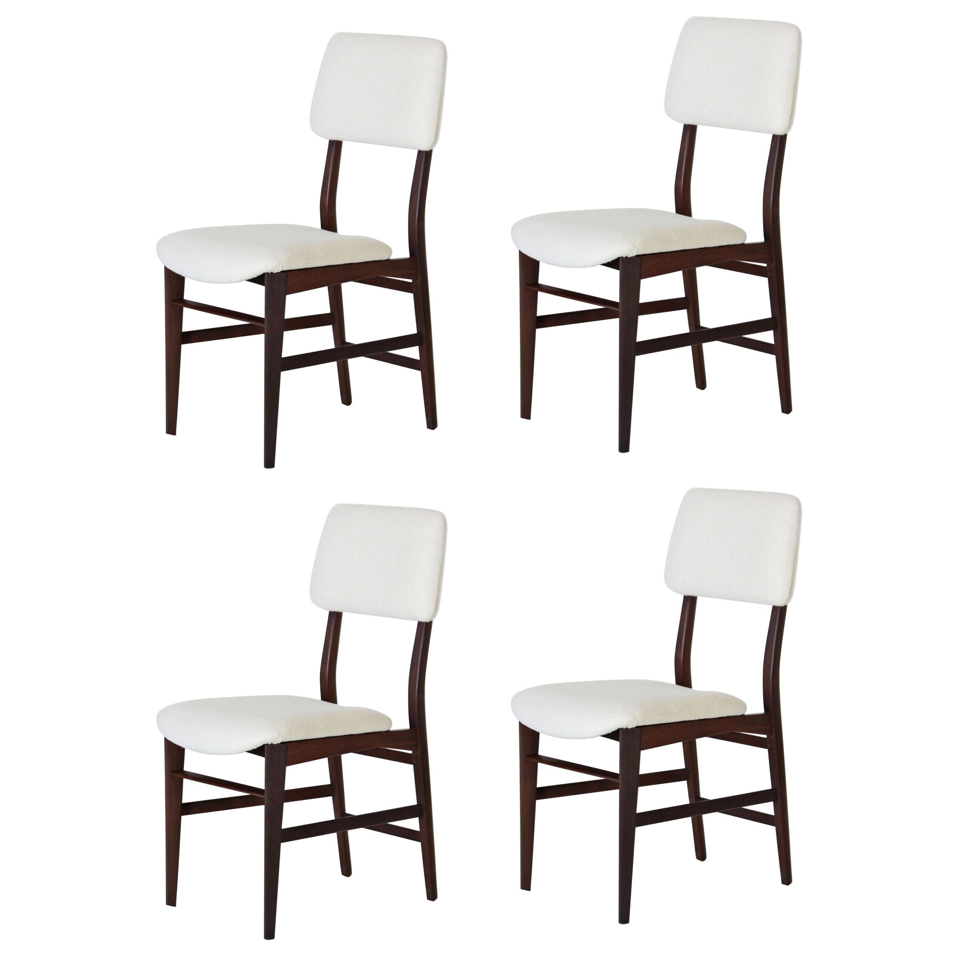 1960s Vintage White Dining Chairs by Vittorio Dassi, Set of Four