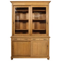19th Century French Directoire Bleached Oak Bookcase