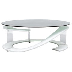 Mod Space Age Coffee Table with Green Smoked Glass