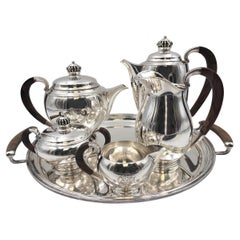 Danish Axel Salomonsen Sterling Silver 6-Piece Tea/ Coffee Set in Modern Style