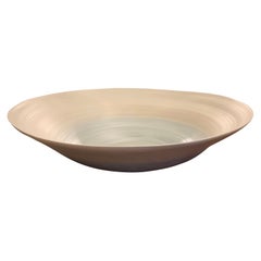 Large Handcrafted Greige Ombre Bowl, Italy, Contemporary