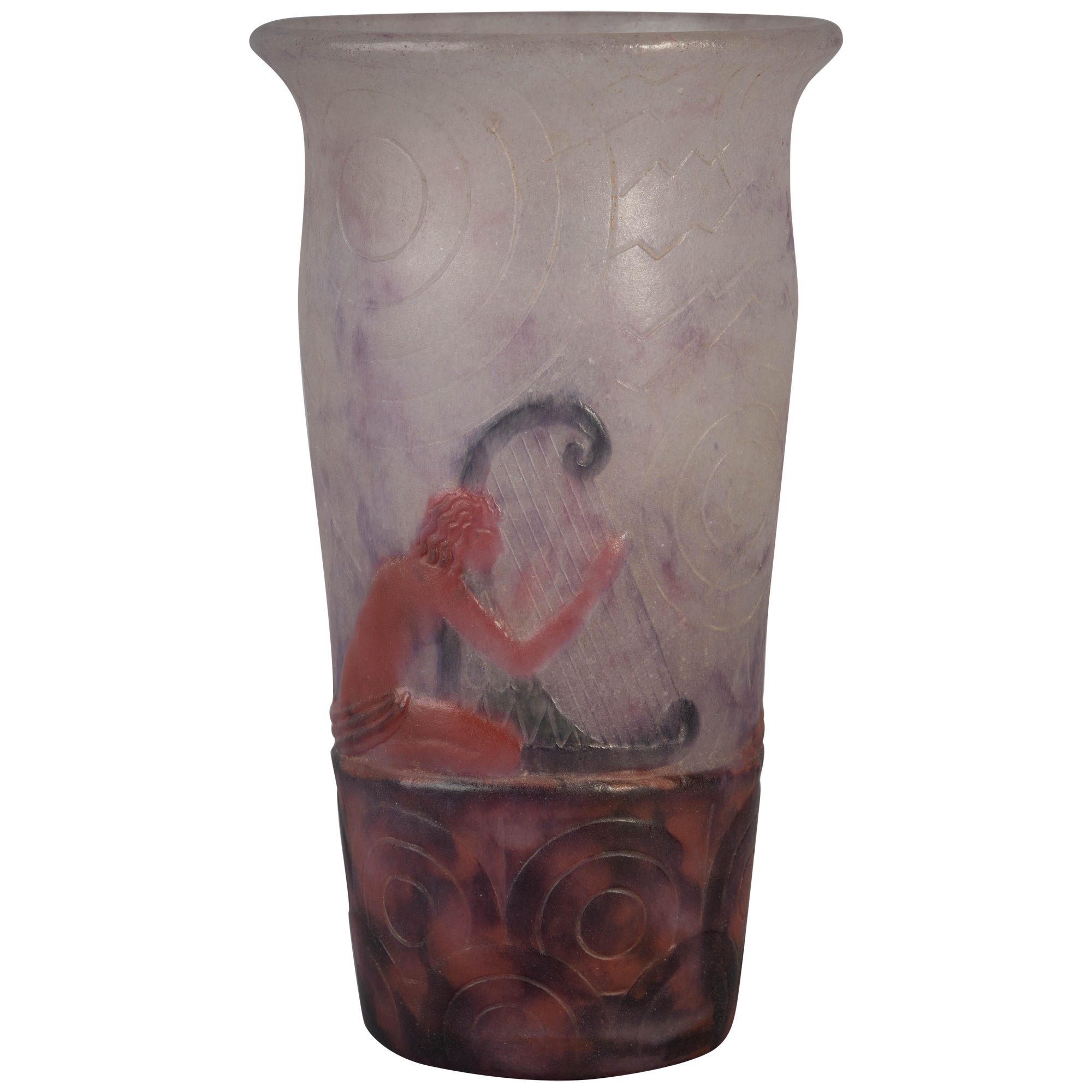 Gabriel Argy Rousseau Pate-De-Verre "Musiciens Grecs" Vase, circa 1920